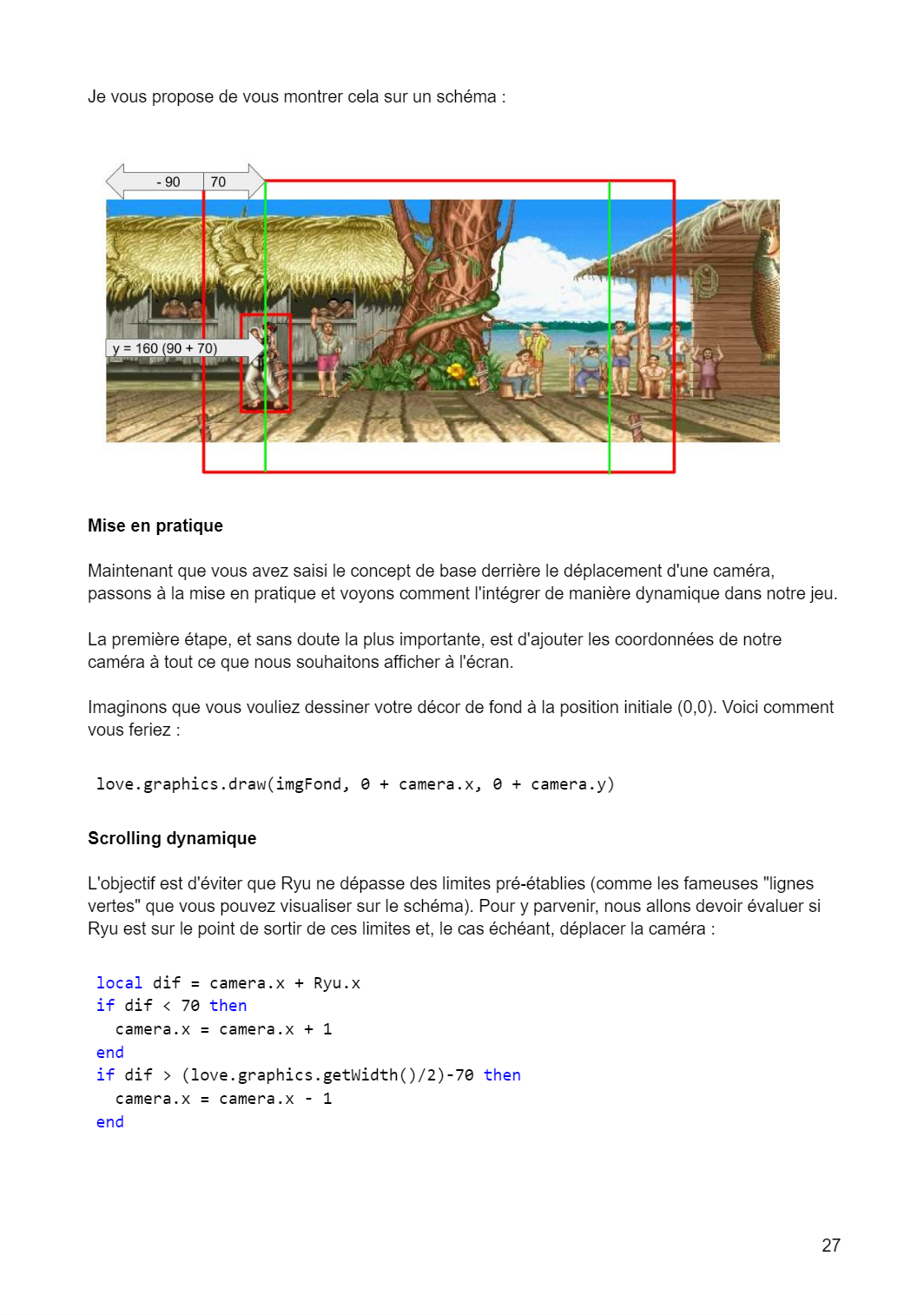 Aperçu d’une page du guide de programmation de jeux de combat