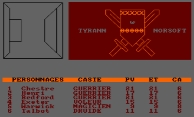 Tyrann, jeu de référence illustrant une vue de donjon à l’ancienne