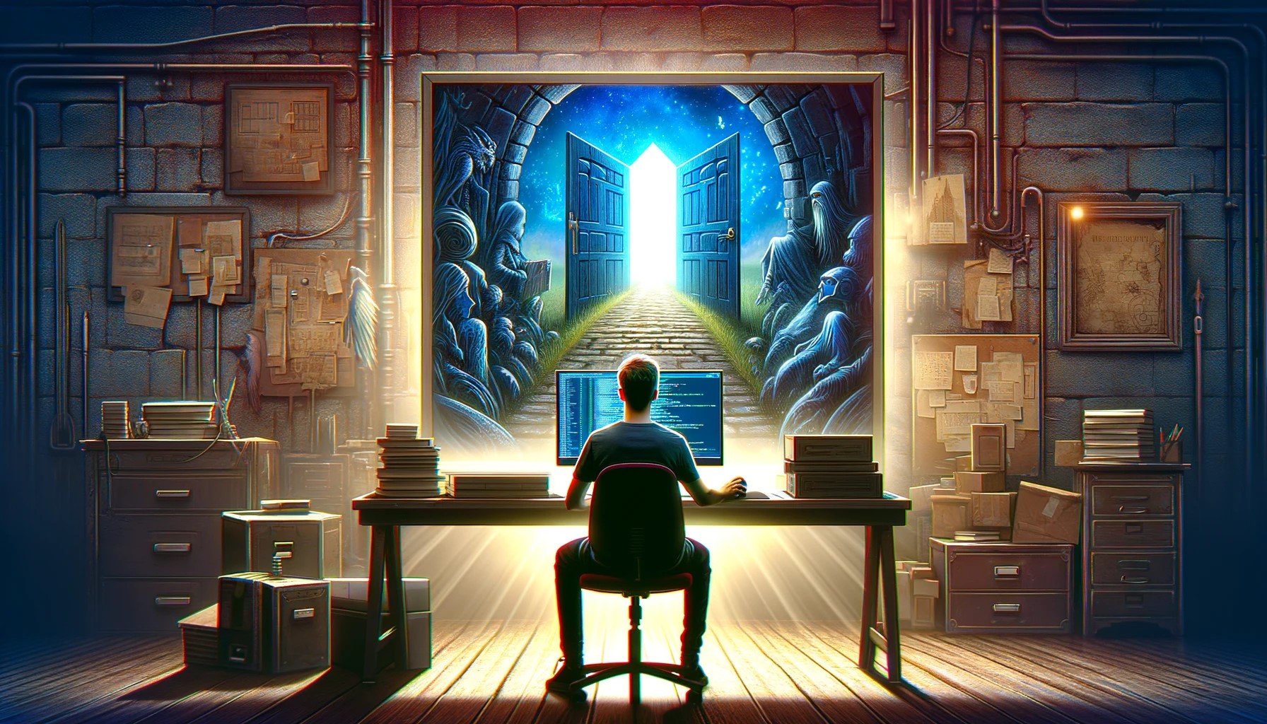 Illustration de l’atelier de programmation Par-delà les portes du donjon